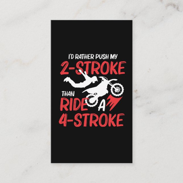 2 Stroke MX Motocross Dirt Bike Rider supercross Business Card (Front)