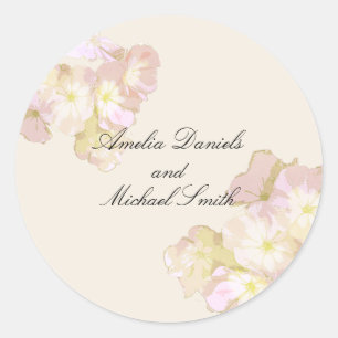 2 Summer Floral Wedding Classic Round Sticker