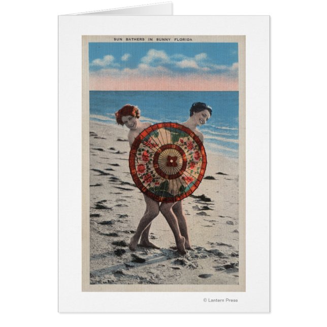 2 Sunbathing Women & Asian Umbrella, Florida (Front)