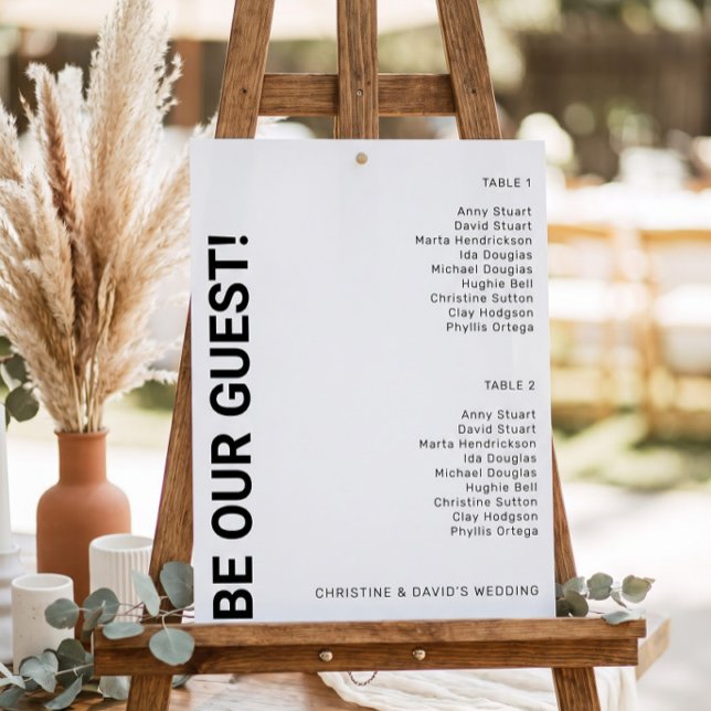 2 table Simple White Wedding seating chart (Creator Uploaded)