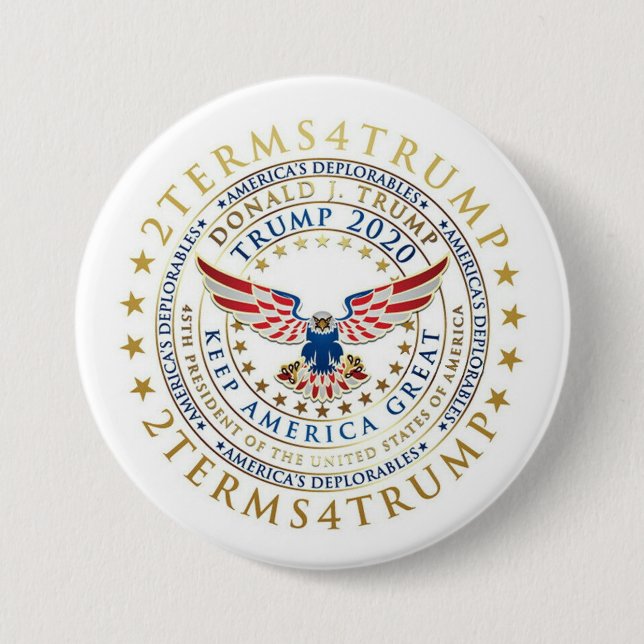 2 Terms 4 Trump 7.5 Cm Round Badge (Front)