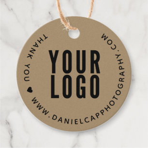 2" Thank You Business Logo Kraft Hang Tags