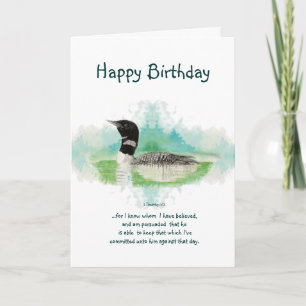 2 Timothy 1:12 Christian Scripture Birthday Blank Card