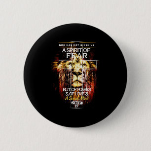 2 Timothy 1_7 Christian Cross Religious Bible Vers 6 Cm Round Badge