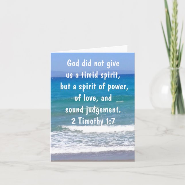 2 Timothy 1:7 Christians Aren't Timid Bible Verse Card (Front)