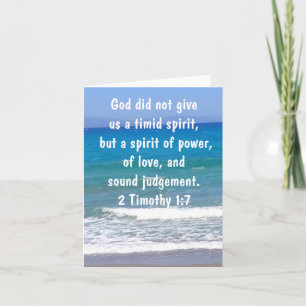 2 Timothy 1:7 Christians Aren't Timid Bible Verse Card