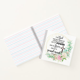 2 Timothy 1:7 God has not given a spirit of fear Notebook