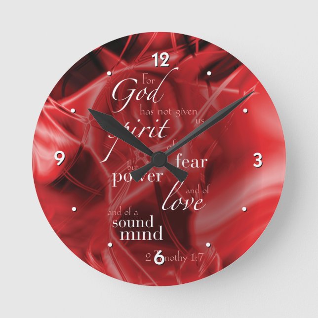 2 Timothy 1:7 Round Clock (Front)