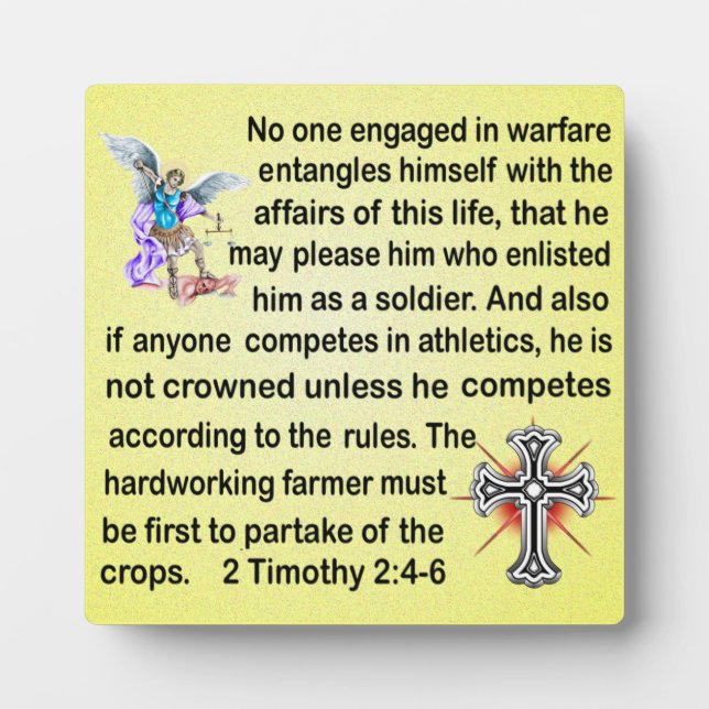 2 Timothy 2:4-6 Plaque (Front)