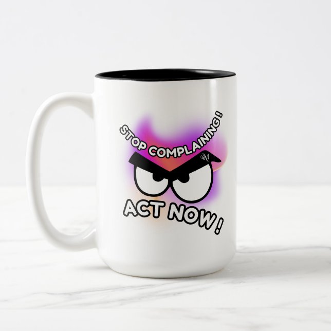 2-Tone Mug 15oz : Act Now (black) (Left)