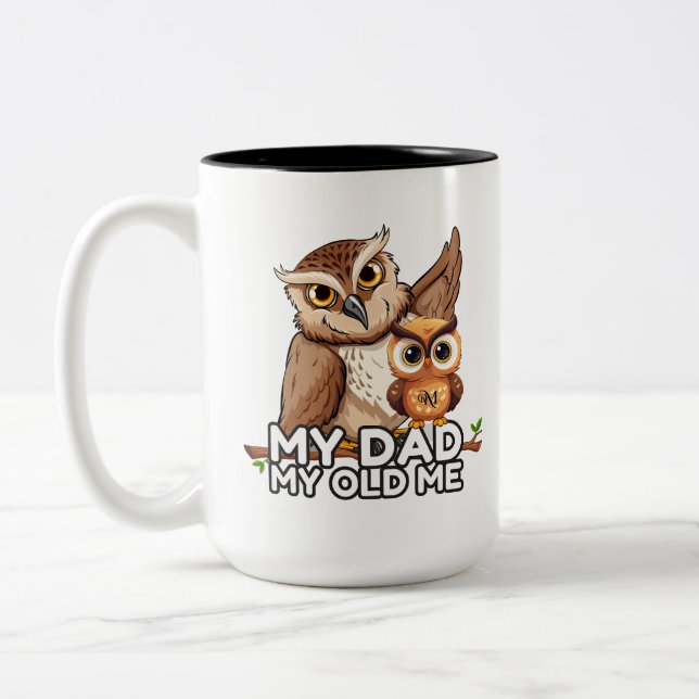 2-Tone Mug 15oz : My Dad My Old Me (black) (Left)