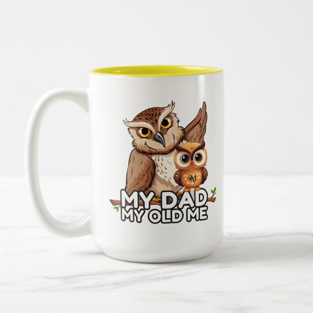 2-Tone Mug 15oz : My Dad My Old Me (yellow) (Left)