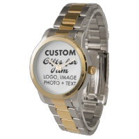 2-Tone Oversized Steel Watch Custom Gifts for Him