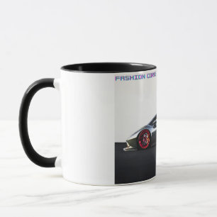 2 tone super sports car on black coffee mug