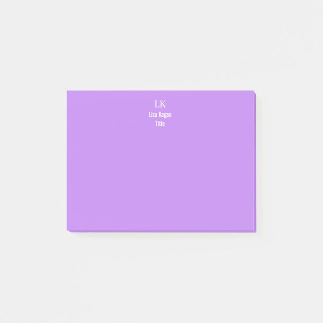 2 Toned Personalised Monogram Custom Post-it Notes (Front)