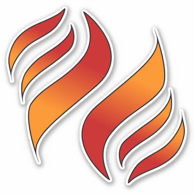 2 Tongues of Fire or Flames (facing left) (Front)