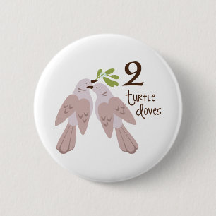 2 Turtle Dove 6 Cm Round Badge