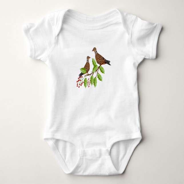 2 Turtle Doves  Baby Bodysuit (Front)