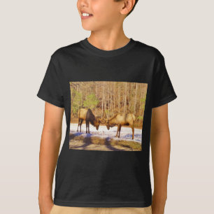 2~ two Bull Elk in the snow T-Shirt