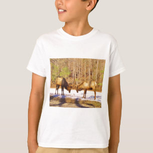 2~ two Bull Elk in the snow T-Shirt