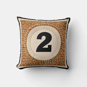 2 Two Too Much? with black and cream border Cushion