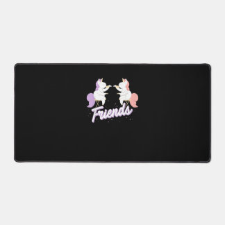 2 Unicorns Drink Tea Shirt, Best Friends Matching  Desk Mat