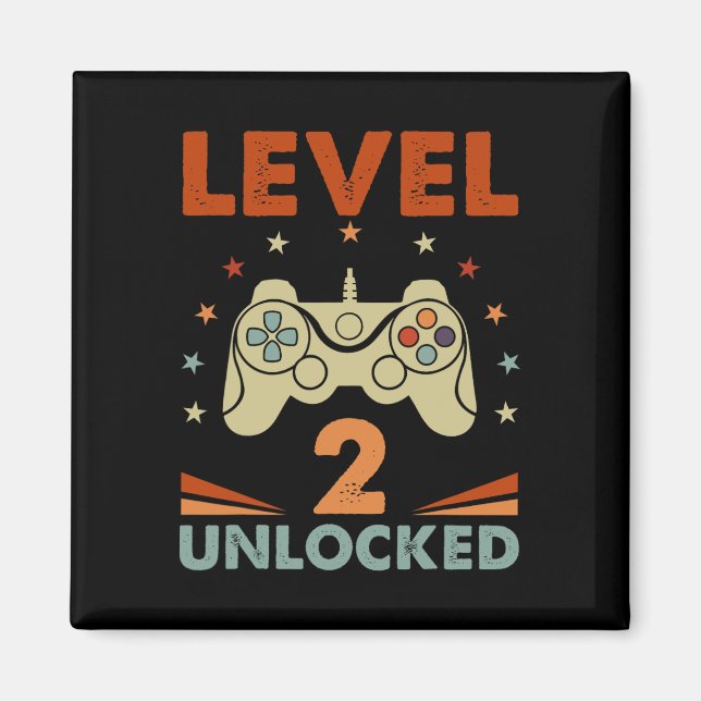 2 Unlocked Video Gamer 2nd Birthday 2 Year Old Boy Magnet (Front)