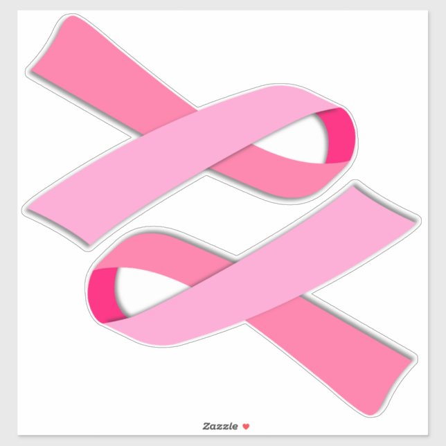 2-Up Breast Cancer Awareness Pink Ribbon (Sheet)