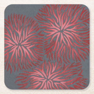 2-Up Dianthus II Square Paper Coaster