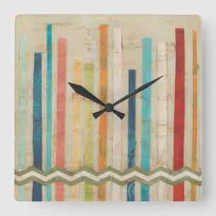 2-Up Paper Fences IV Square Wall Clock