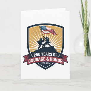 2 USA 250th Anniversary Courage Honor Patriotic Card
