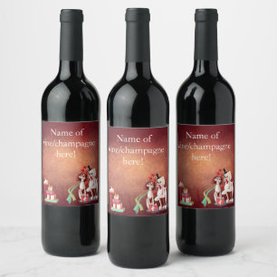 2 Valentines Day Dogs Wine/Champagne Label Set