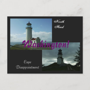2 Washington Lighthouses! Postcard