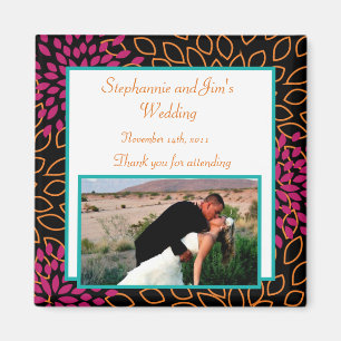 2"x2" Announcement Magnet Autumn Floral Burst