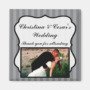2"x2" Announcement Magnet Black Olive Grey Stripes