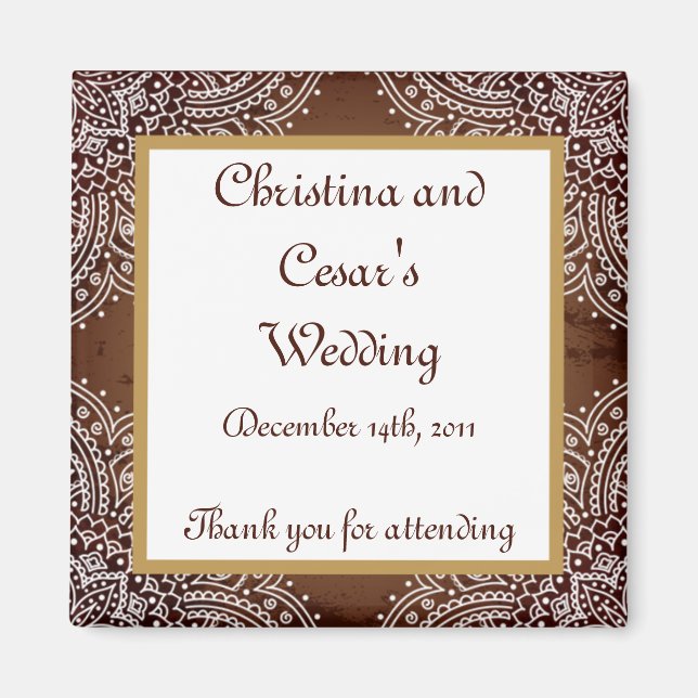 2"x2" Announcement Magnet Deep Moroccan Brown (Front)