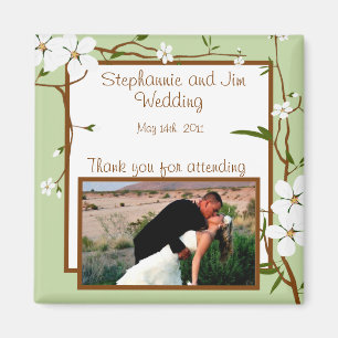 2"x2" Announcement Magnet Dogwood Flowers