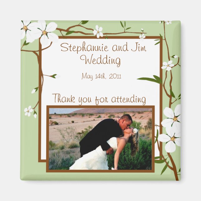 2"x2" Announcement Magnet Dogwood Flowers (Front)