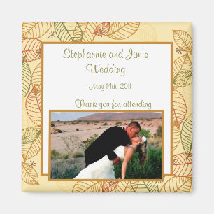 2"x2" Announcement Magnet Fall Leaves