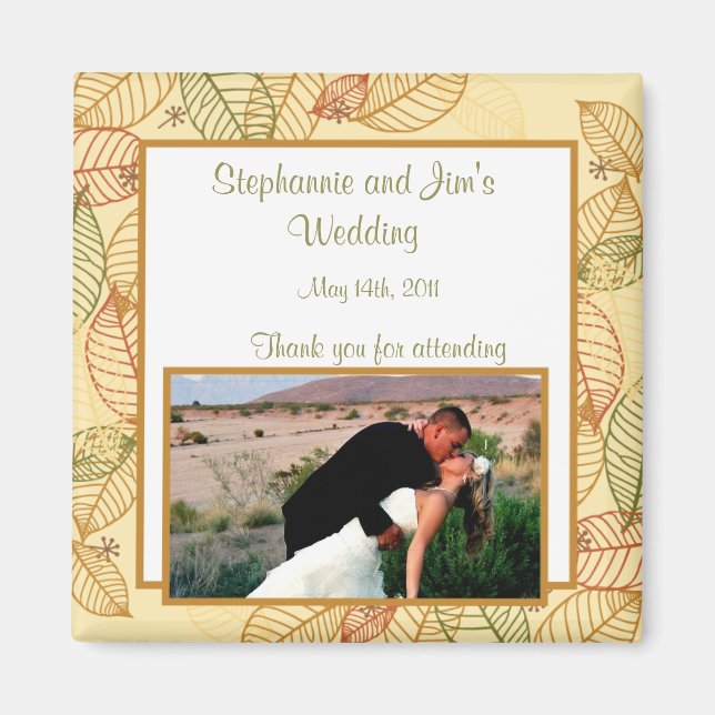 2"x2" Announcement Magnet Fall Leaves (Front)