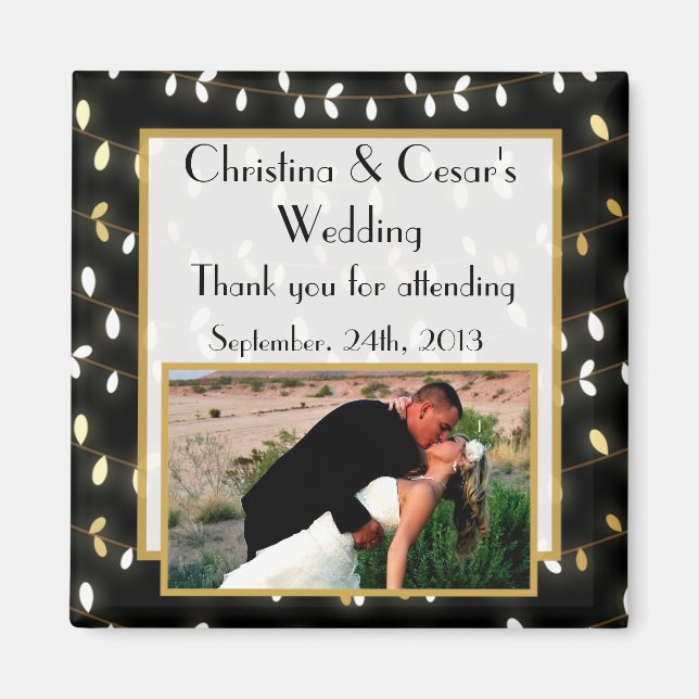 2"x2" Announcement Magnet Glowing Summer Lights on (Front)