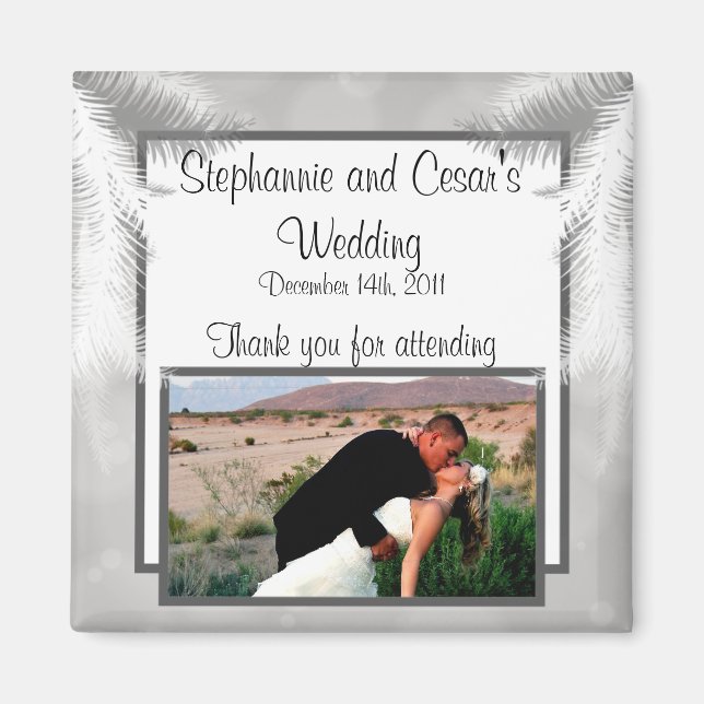 2"x2" Announcement Magnet Grey Snowflakes (Front)