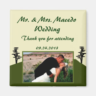 2"x2" Announcement Magnet Japanese Green Hill Top