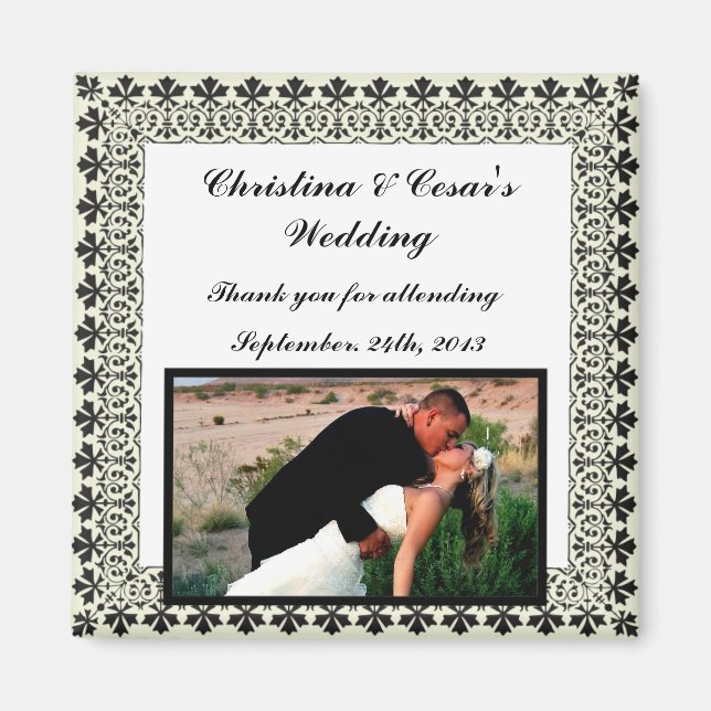 2"x2" Announcement Magnet Light Green/Grey Formal (Front)