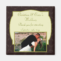 2"x2" Announcement Magnet Light/Olive Green Chande