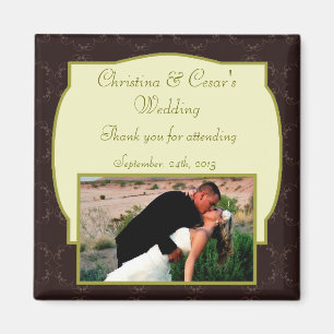 2"x2" Announcement Magnet Light/Olive Green Chande
