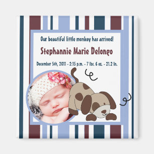 2"x2" Announcement Magnet Lil League Puppy Dog