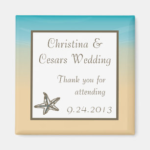 2"x2" Announcement Magnet Ocean Beach Shore Seashe