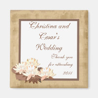 2"x2" Announcement Magnet Oriental Flowers
