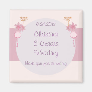 2"x2" Announcement Magnet Purple Pink Lantern/Flow